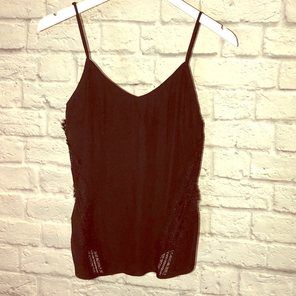 Silk and lace tank top